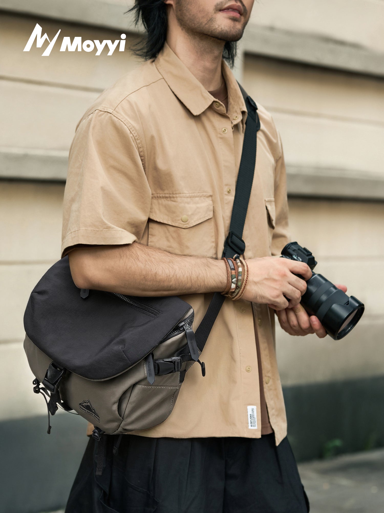 Kamera çantası güzgüsüz fotoqrafiya çantası SLR böyük tutumlu çarpaz bədən çantası kişi üçün obyektiv qoruyucu qapaq saxlama çantası Canon r8R50 Fuji xt5 Nikon zve10 Polaroid ccd portativ çanta üçün uyğundur