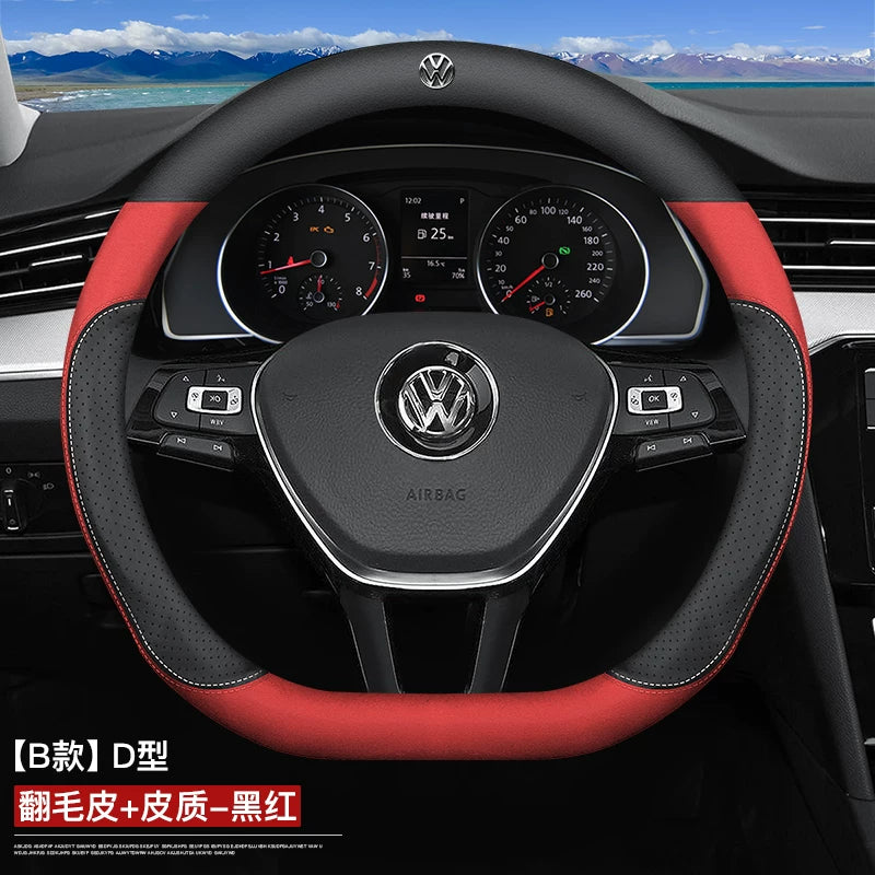 2019 Volkswagen Multivan sükan örtüyü, zamşa ilə örtülmüş, xüsusilə 2006-2018 modelləri üçün T4, T5 və T6 modelləri üçün modifikasiya edilmişdir.