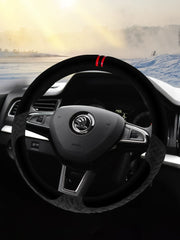 Skoda Octavia, Rapid, Fabia, Superb, Kodiaq, Yeti, Karoq Plush Steering Wheel Cover (Winter)