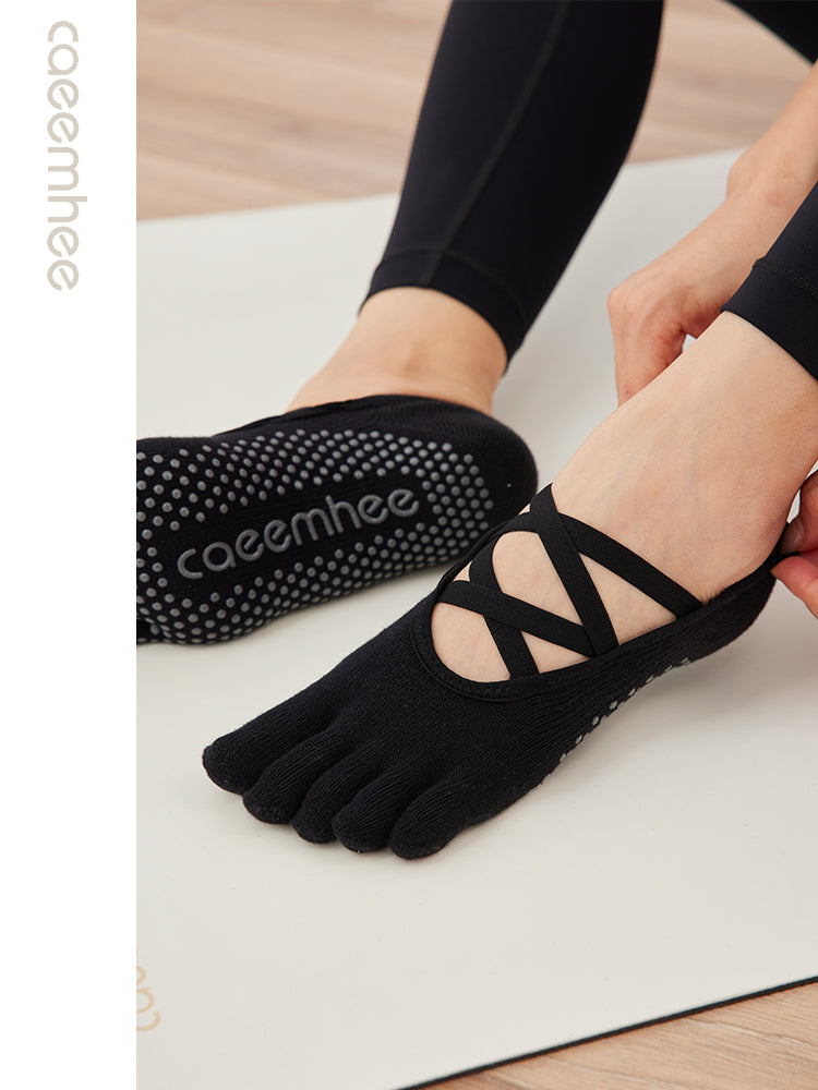 Kayi professional fitness beşbarmaq yoqa corabları sürüşməyən qadın yaz və yay rəqsi Pilates corabları döşəmə idmanı qısa pambıq corablar - 2