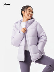 Li Ning Aşağı Gödəkçə Qadın Qış Rəsmi Yeni Qalın Geyim Qısa Qadın Kapşonlu Top Qadın İdman Gödəkçəsi