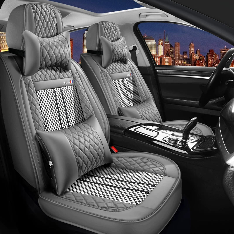 New, all-season breathable leather ice silk car seat covers, full-cover car seat cushions, summer seat cushions