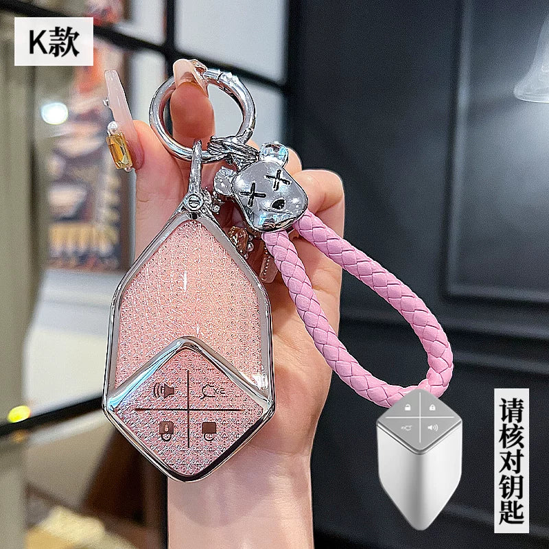 Suitable for Deep Blue S07/L07/S05/SL03 key cases, car cases, full-coverage crystal screen smart key chains