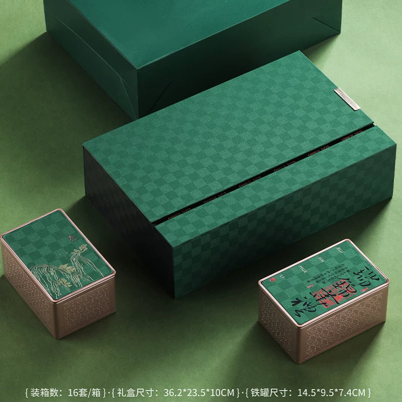 Yeni il çay qablaşdırma boş hədiyyə qutusu qırmızı və yaşıl çay Longjing Biluochun Jinjun qaş ucu Dahongpao qutusu Ruijinhua hədiyyə