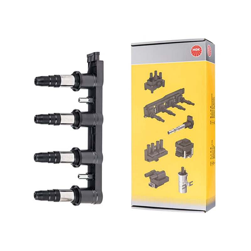 NGK ignition coil high voltage pack compatible with original equipment manufacturer (OEM) vehicles such as the Chevrolet Aveo, Malibu, Sail and Captiva.