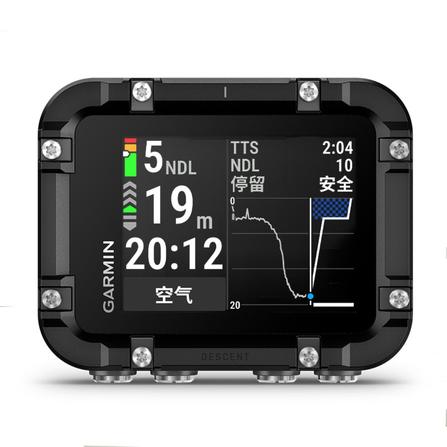 Ağ uc köpəkbalığı Garmin x30 LCD böyük ekranlı dalğıc kompüteri saatı tam rəngli dalğıc saatı GPS yerləşdirmə NDL