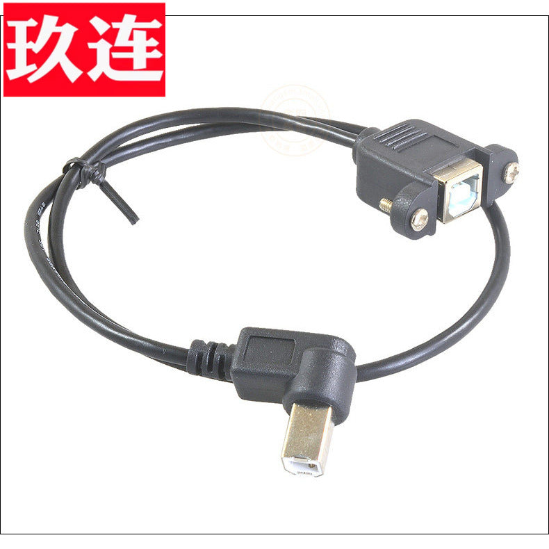 Sağ bucaqlı USB B tipli kişidən qadına sol və sağ 90 dərəcə dirsək printer skaneri uzadılması kvadrat port kişidən qadına USB-B kişidən B qadına sabit qulaq məlumat kabeli ilə