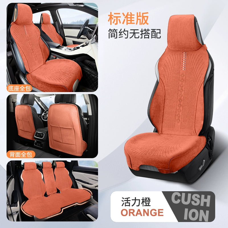 Yeni Gələn Zamşa Avtomobil Oturacaq Yastığı Bütün İl Boyu Neytral Rames Nəfəs ala bilən Nazik Qış Oturacaq Yastığı Yarım Paket Avtomobil Paletləri Oturacaq örtüyü