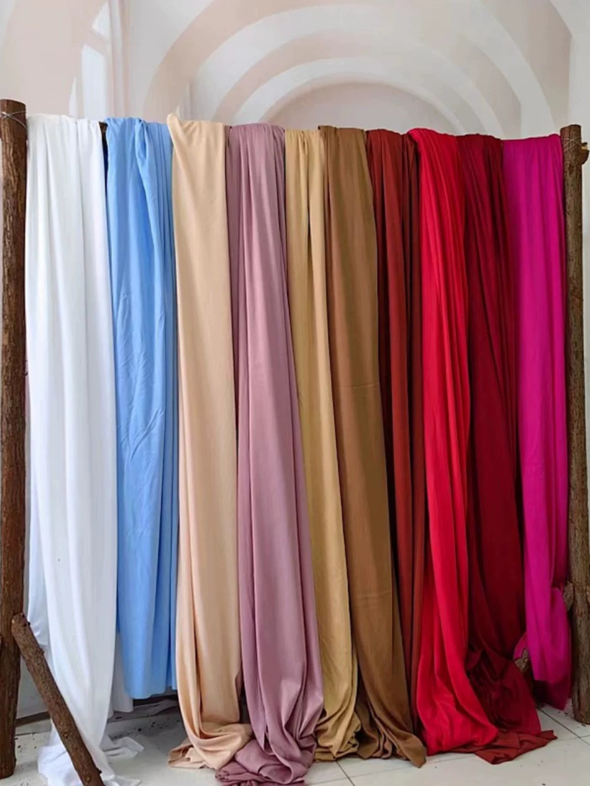Qalın hissə] Süd ipək uzanan parça toy fonu cuna toy tavan pərdəsi düz parça polyester parça bəzək
