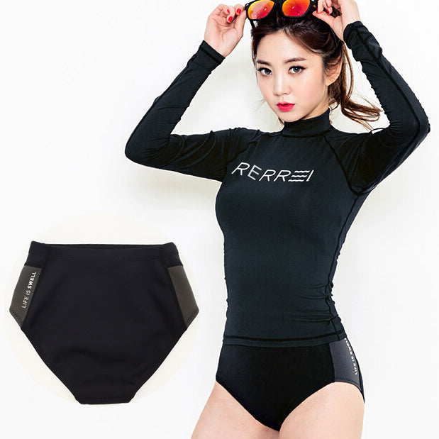 Koreya split wetsuit qadın üçbucaqlı üzgüçülük mayoları yay sıx çimərlik bikinisi seksual üzgüçülük mayoları ekspozisiyaya qarşı şort