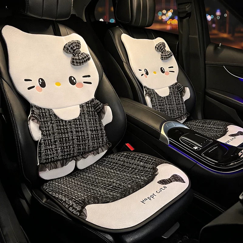 Kətan avtomobil oturacağı yastığı, bütün fəsillər üçün, çəhrayı, nəfəs alan, premium keyfiyyətli nazik avtomobil oturacağı üzlüyü/yastığı.