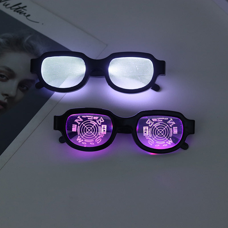 LED texnologiyası parlaq eynək Douyin Conan eyni üslubda qum heykəltəraşlıq komik şəxsiyyət məzəli rəqs performansı eynək hədiyyələr