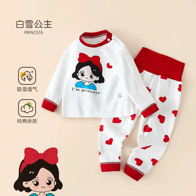 Körpə termal alt paltarı dəsti, təmiz pambıq, alt paltarı, qarın qoruyucusu, payız geyimləri, oğlan və qızlar üçün uzunqol pijamalar, uşaq ev geyimləri