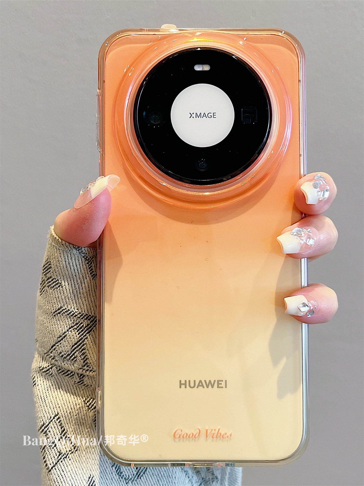 Huawei mate80promax üçün uyğundur yeni mobil telefon qutusu Yapon və Koreya ins gradient rəng çəhrayı guava mate70/60pro kreativ ingilis pura90promax payız əleyhinə pura80/70pro