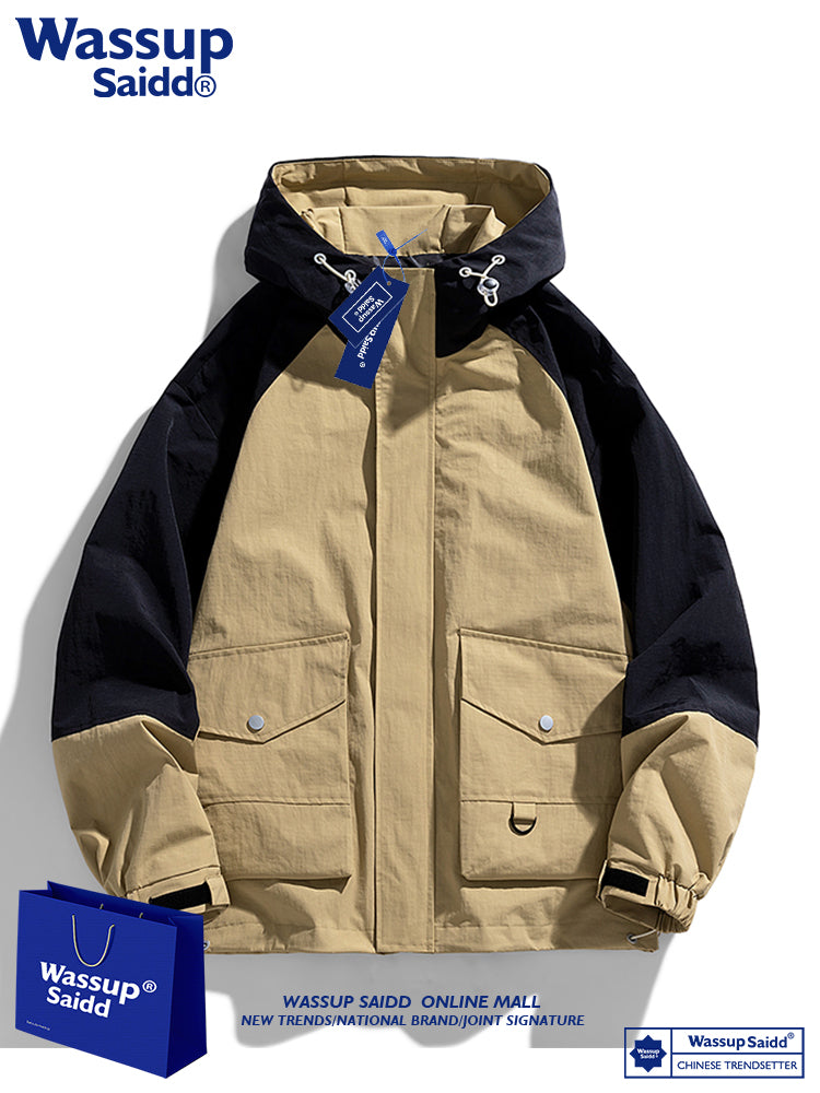WASSUP SAIDD küləkdən qoruyucu, böyük ölçülü kişi gündəlik külək keçirməyən gödəkçə, dəbli brend.