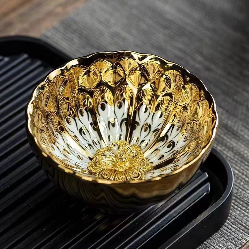 Jinyu Mantang Peacock tikilmiş çay fincanı usta fincan yüksək səviyyəli şəxsi xüsusi soba çay fincanı ustası tək fincan çay fincanı