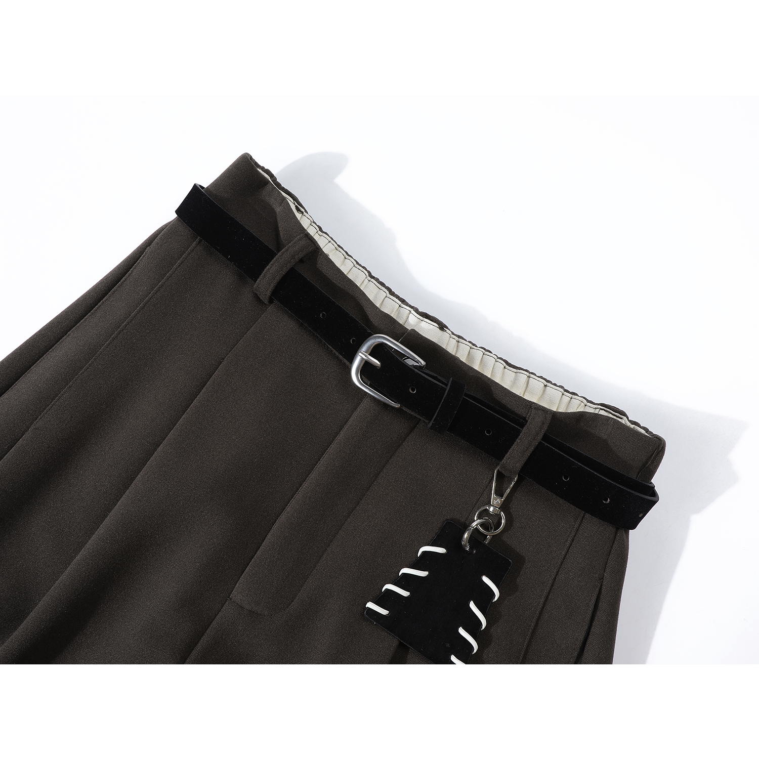 Cholisa 2025 Super Populyar Yun Astarlı Yün Şalvar Qış Boş Bəzəkli Tənbəl Stil Qalın Düz Geniş Ayaqlı Qadın Gündəlik Şalvar