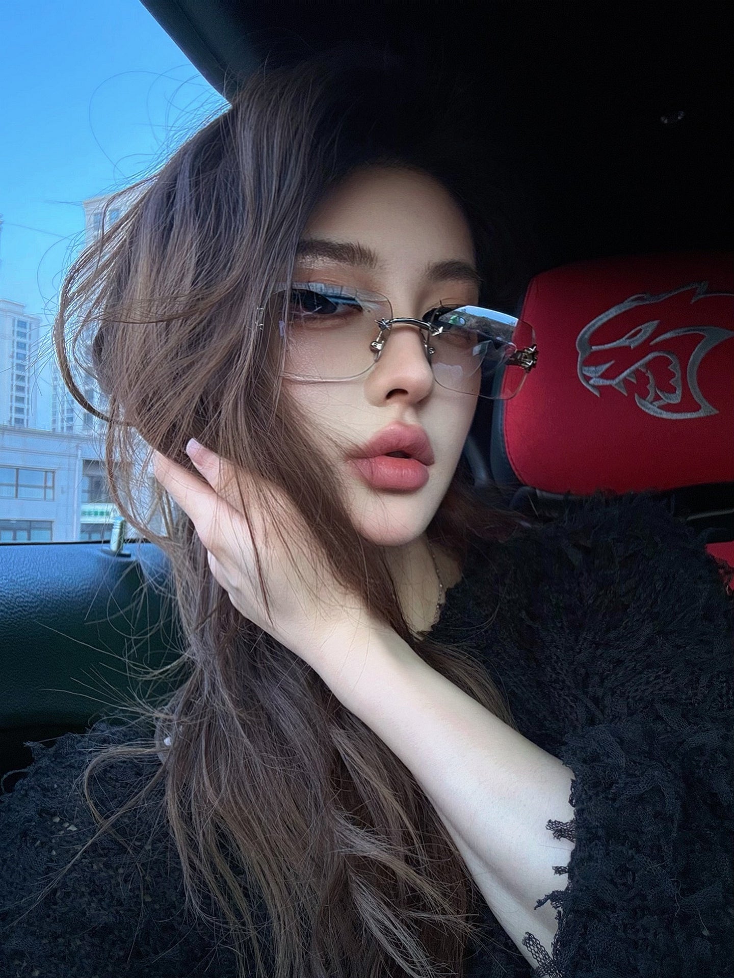 Koreya stili çərçivəsiz jennie eyni üslublu gradient civə günəş eynəyi qadın moda y2k isti qız anti-UV günəş eynəyi