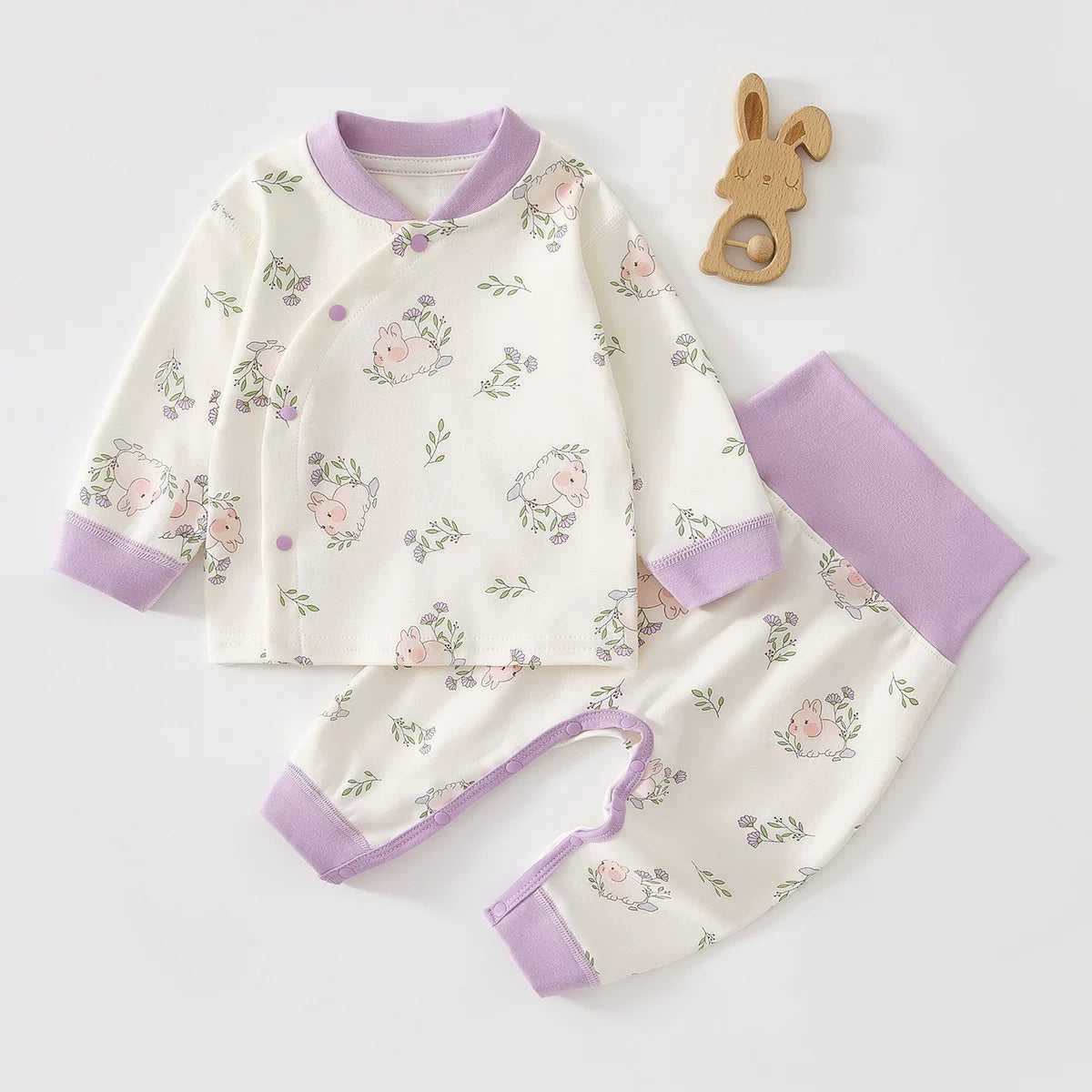 Körpə və yeniyetmələr üçün erkən payız geyimləri, oğlan və qızlar üçün A sinif təmiz pambıqdan yüksək belli pijamalar dəsti