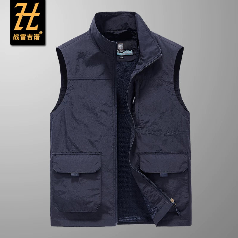 Çoxlu cibli, yun astarlı, böyük ölçülü, payız/qış üslubunda, geri çəkilə bilən kişi idman və açıq hava jileti