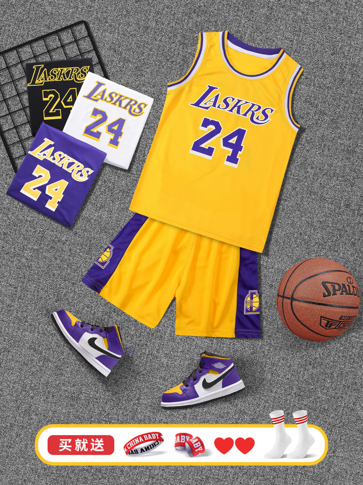 Uşaq Basketbol Geyimi Oğlan Kobe Bryant № 24 Forma Qızlar İbtidai Məktəb Uşaq Bağçası Uşaq Performans Formaları