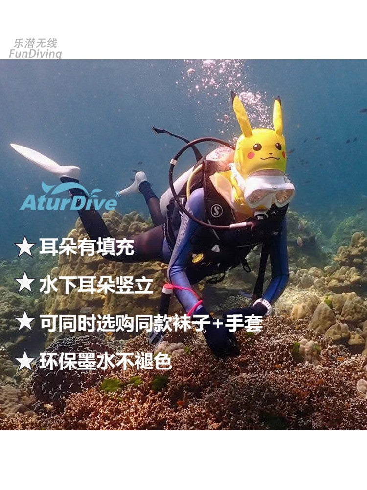 Cizgi filmi pişik günəşdən qoruyucu maska facekini snorkeling dalğıc başlığı dalğıc papağı üzgüçülük valideyn-uşaq çimərlik üzgüçülük papağı sörf