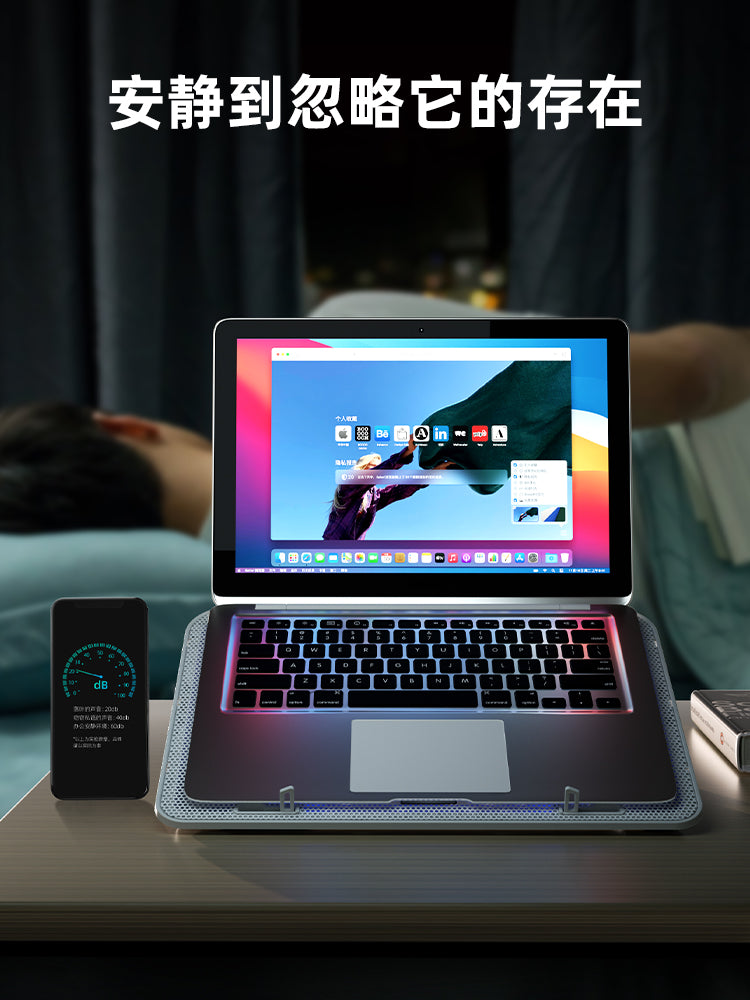 Core Bingzun A9 notebook radiator bazası 15,6 düymlük noutbuk egzoz ventilyatoru 14 düymlük su ilə soyudulmuş oyun noutbuku braket lövhəsi Apple Lenovo xilaskar Asus Alienware üçün uyğundur