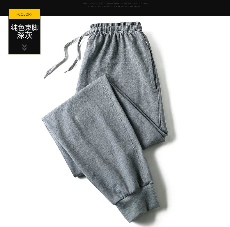 Kişi idman şalvarı, uzun pambıq şalvar, yun astarlı, nazik, yaz və payız üslubunda, gündəlik, düz ayaqlı, daralan ayaqlı, böyük ölçü.