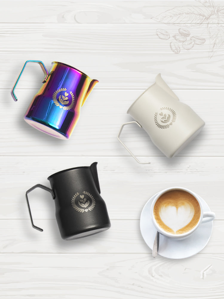 MUVNA Professional Qəhvə Böyük Qarın Süd Tankı Latte Art Tank 350/450ml Paslanmayan Polad Süd Köpüyü Latte Art Kuboku