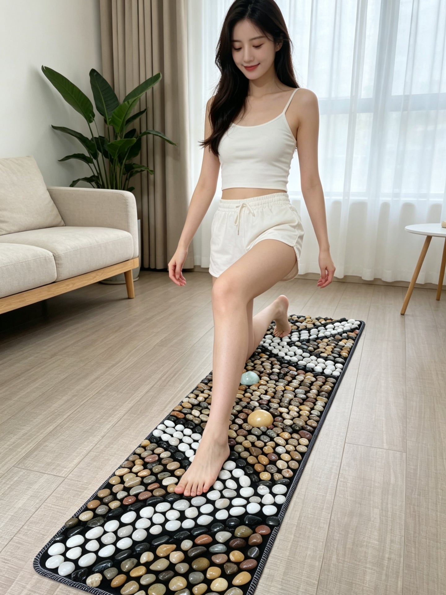Yuhua daş ayaq yastıqları, çınqıllar, ayaq masajı yastıqları, pedikür yorğanları, ayaq yastıqları, döşəmə paspasları, ev çınqıl yol akupunktur nöqtəsi akupressura lövhələri