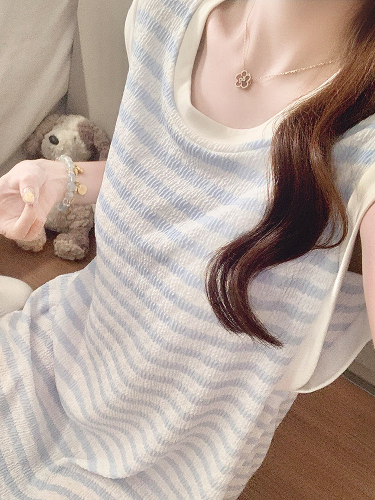 Qadınlar üçün gecə paltarı Yay Modal Pambıq Qolsuz Jilet Döş Yastıqlı Pijama Qadınlar üçün Yay 2025 Yeni Ev Geyimi