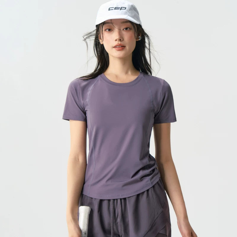 Ağır Atletika Fairy Yeni Yoqa Geyimi Qadın Açıq Havada Qaçış Məşq İdmanı İdman T-shirti Nəfəs ala bilən Tennis Fitness Üstü