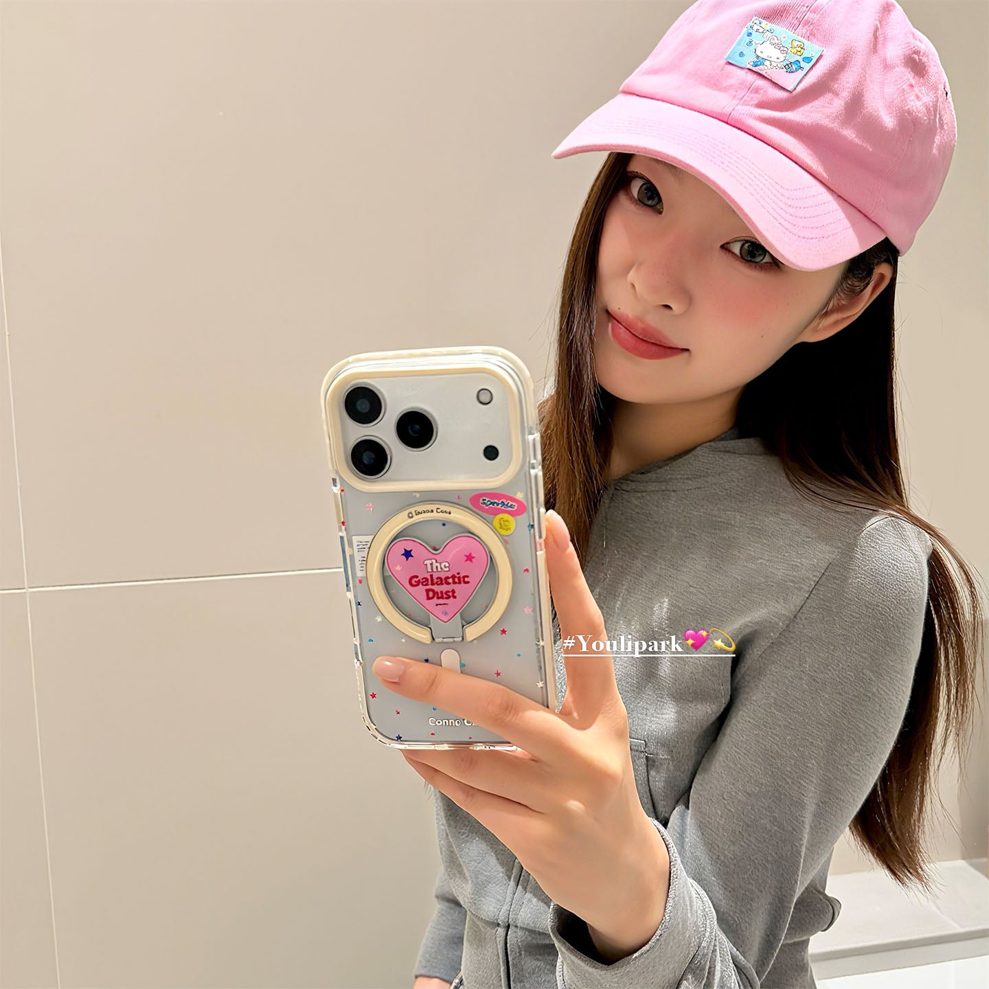 Yuri Park ins Koreya şirin rəngli ulduz sevgi maqnit stend 17 17pro Apple 17ProMax mobil telefon üçün korpus iPhone16 hər şey daxil 14 qız 16Promax qoruyucu örtük