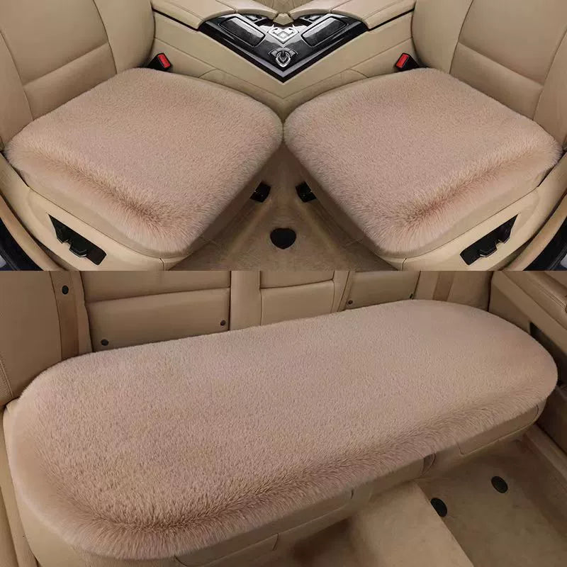 Avtomobil Oturacaq Yastığı Qış Doldurulmuş İstilik Texniki Qalınlaşmış Tək Oturacaq Arxa Sıra Sürüşməyən Tək Parça Üç Parçalı Dəst Neytral Yün Yastıq Dovşan Xəzi İmitasiya
