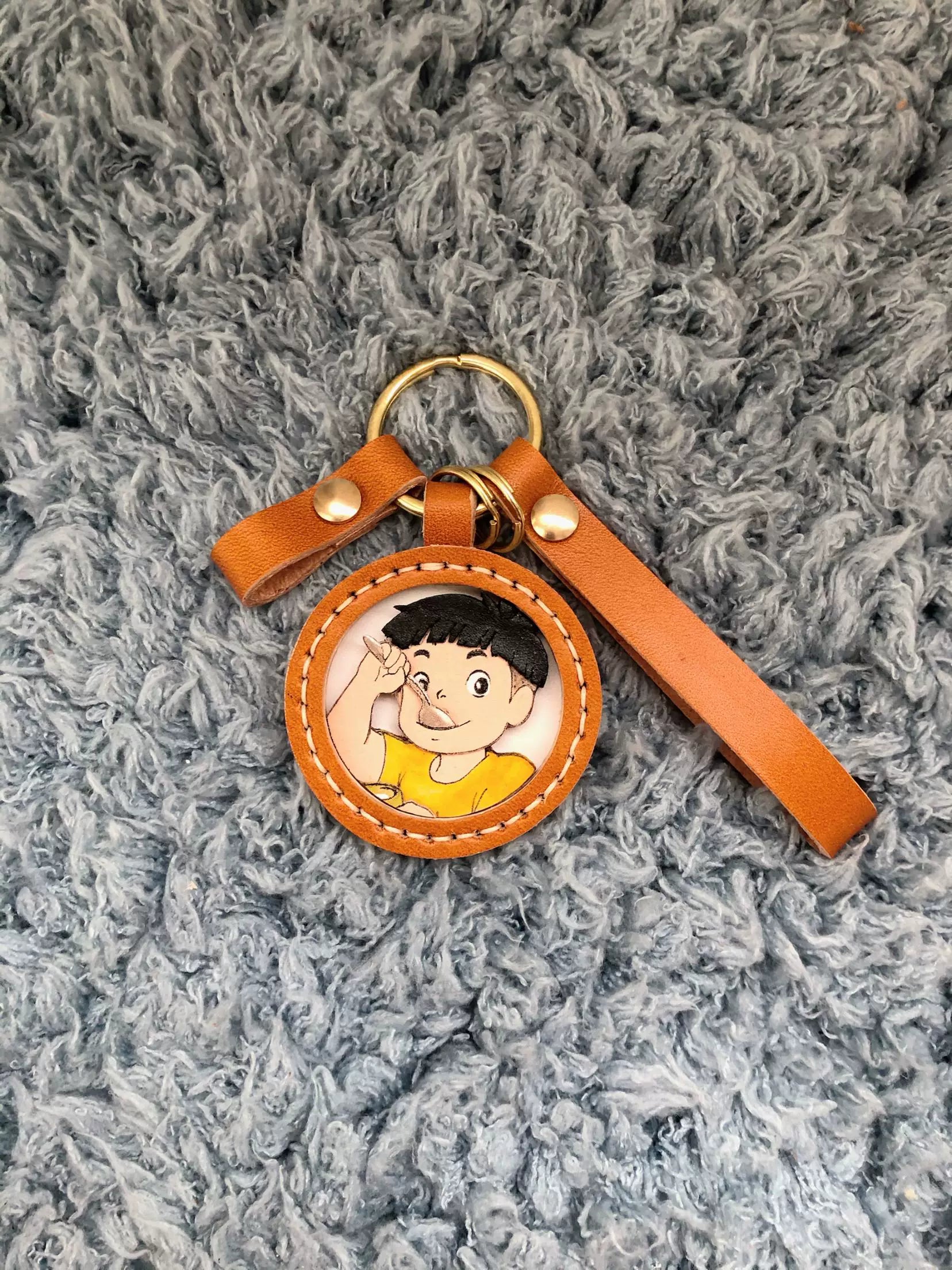 Ponyo Sosuke açar zənciri, əl işi, yaradıcı, fərdiləşdirilmiş avtomobil açarı kulonu, çanta şarfı, cütlüklər üçün ad günü hədiyyəsi.