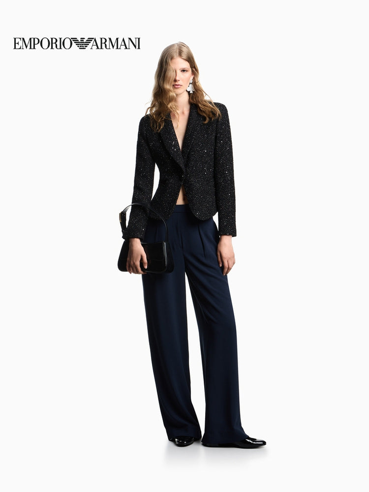 EMPORIO ARMANI/Armani Winter Women's Shawl Collar Single Button Casual Jacket