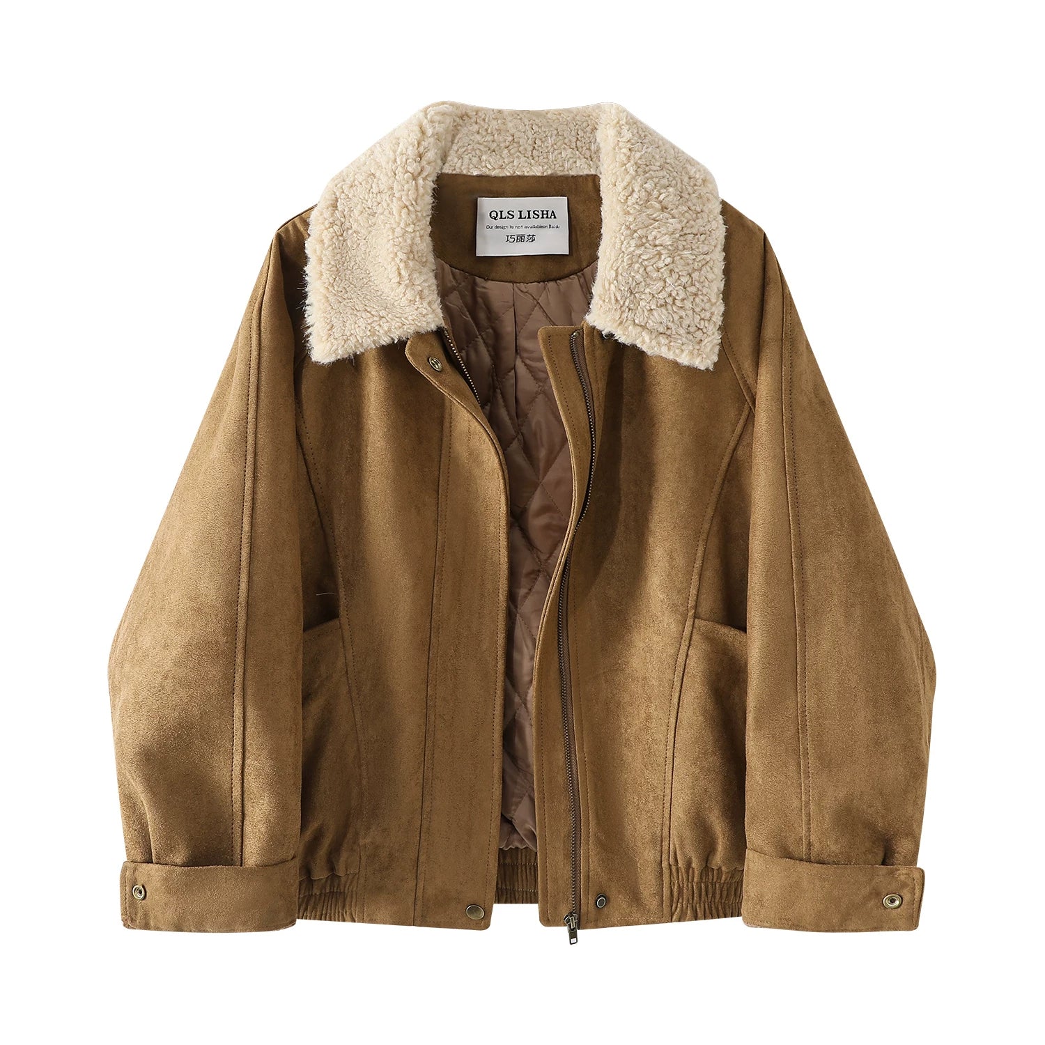 Chorlisa Yüksək Səviyyəli Retro Pambıq Gödəkçə, 2026-cı ilin Qış Yeni Modeli, Qalınlaşmış Quzu Yunlu Yamaqlı Palto, Qadınlar üçün