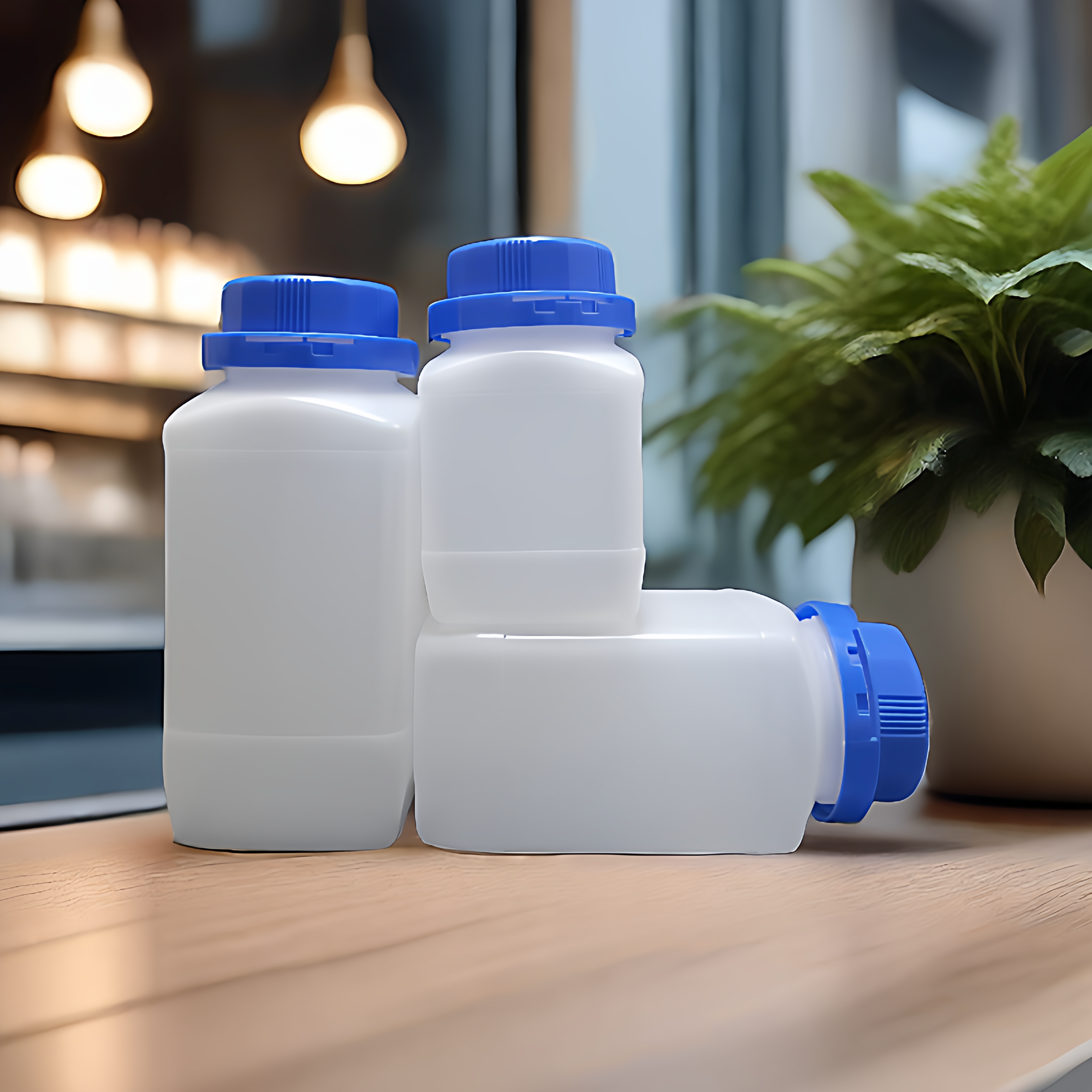 Reagent şüşə hdpe plastik böyük ağız möhürlənmiş banka anti-uçuculuq özünü möhürləyən kvadrat şüşə lateks boya saxlama şüşəsi