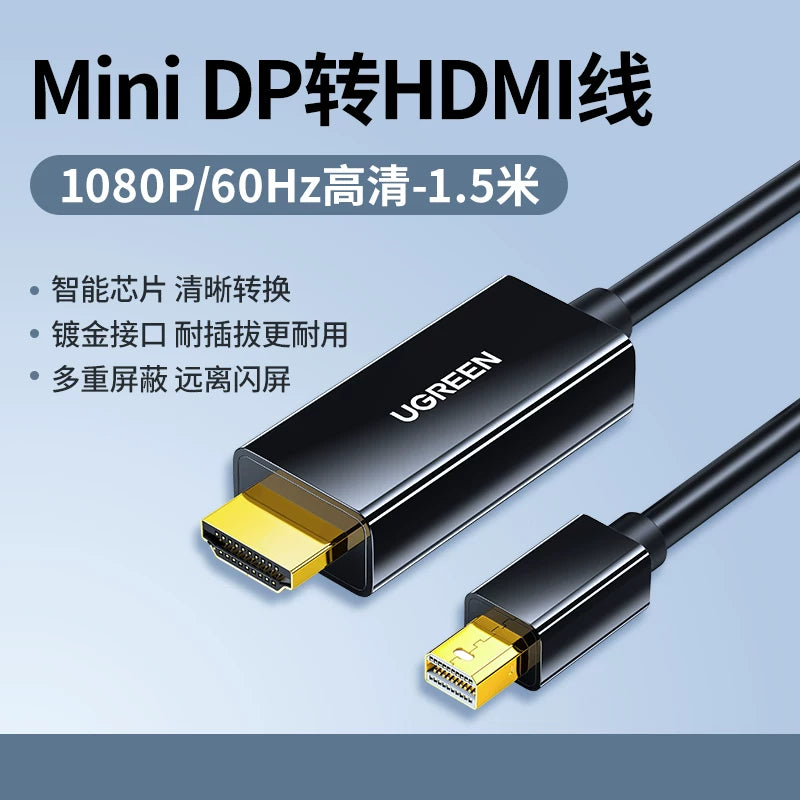 Greenlink minidp to hdmi kabeli 4k əlaqə monitoru displey portu xarici ildırım interfeysi 2 kiçik dp mini konversiya adapteri Apple kompüteri macbook air notebook üçün uyğundur