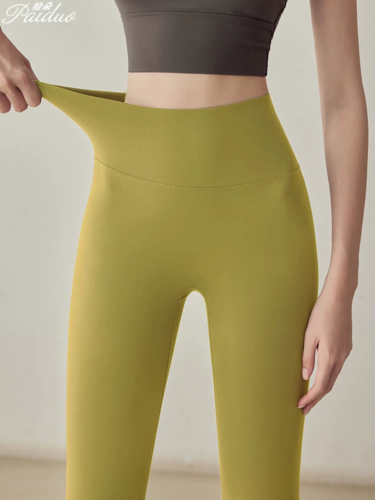 Paido Yoqa Şalvarları Qadın Yüksək Bel Çılpaq Fitnes Şalvarları Peşəkar Pilates Qaçış Məşq İdman Şalvarları Taytları Çöldə Geyinmək