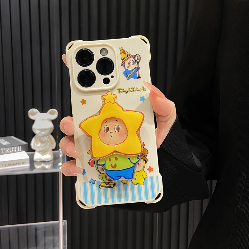 Apple 17promax mobil telefon qutusu iPhone16/15 kreativ Huawei mate60 sevimli OppoReno14 dördbucaqlı lanyard vivo30 qadın şöhrəti 400 üçün uyğun mavi zolaqlı ulduz şəxs braketi