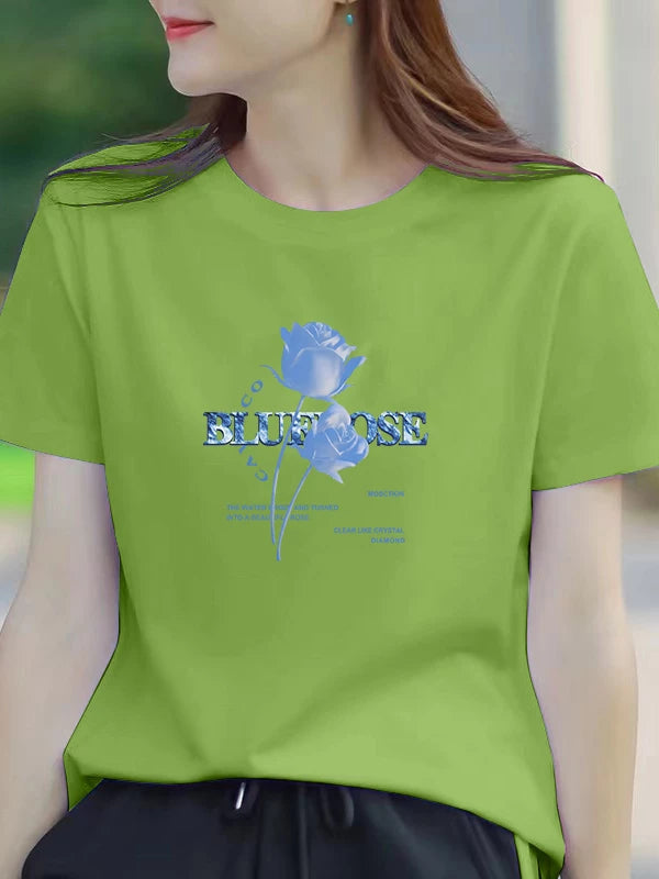 2026 Yeni Məhsul Saf Pambıq Sağ Çiyin Dəyirmi Yakalı Ağ Qısaqol T-Shirt Yarımqol Dəbli Qadın Koreya Üslublu Aşağıdan Köynək Yaz Yay T-Shirti