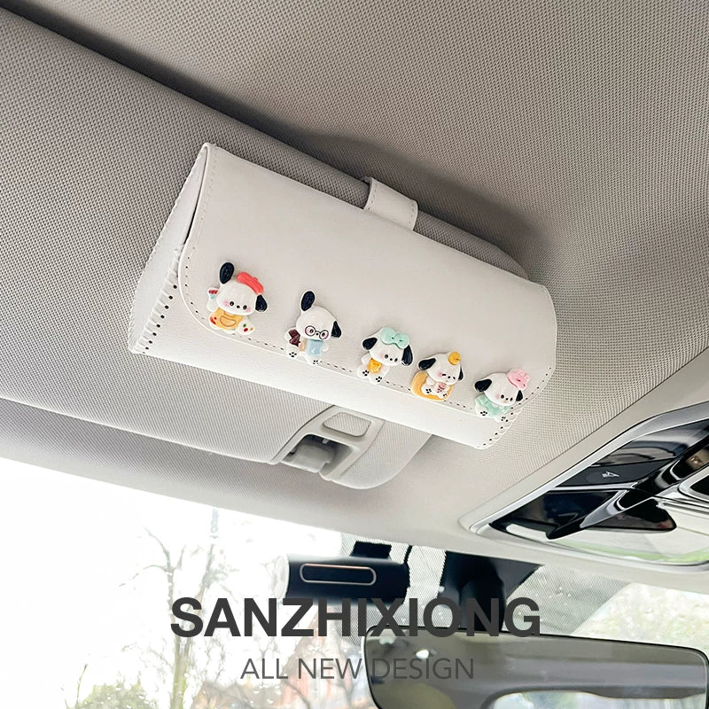 Cizgi filmi heyvan avtomobili eynəkləri saxlama qutusu, yaradıcı avtomobil günəş gözlüyü, eynək və bilet tutacağı, çoxfunksiyalı avtomobil saxlama qutusu