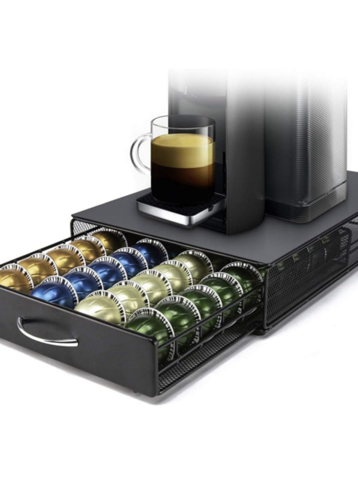 Nespresso rəfinə uyğun Vertuo xəttinə uyğun 40 qəhvə kapsul saxlama çekmecesi saxlama qutusu