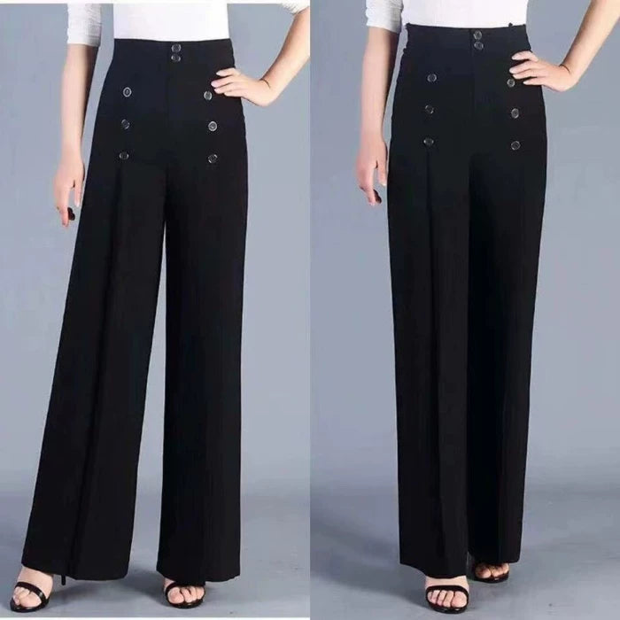 Qadınlar üçün 2025 Yaz/Yay Yeni Geniş Ayaqlı Düz Ayaqlı Gündəlik Şalvar Analar üçün, Yüksək Bel, Elastik Forma Verən, Orta Yaşlı və Yaşlılar üçün Uyğundur