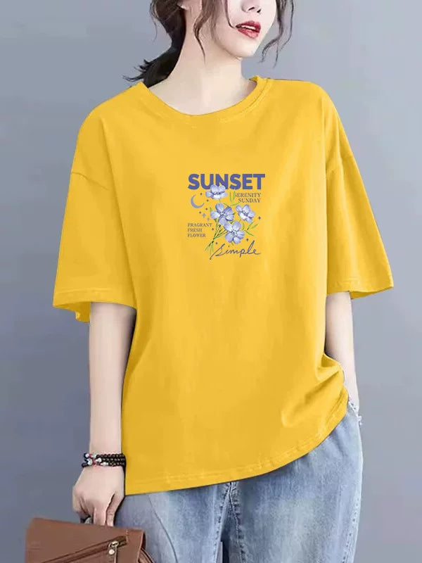 Kabinetdən çıxarılan birinci dərəcəli brend kəsilmiş etiket qadın geyimi retro petite təmiz pambıq qısaqol tənbəl üslublu böyük ölçülü arıqlayan top