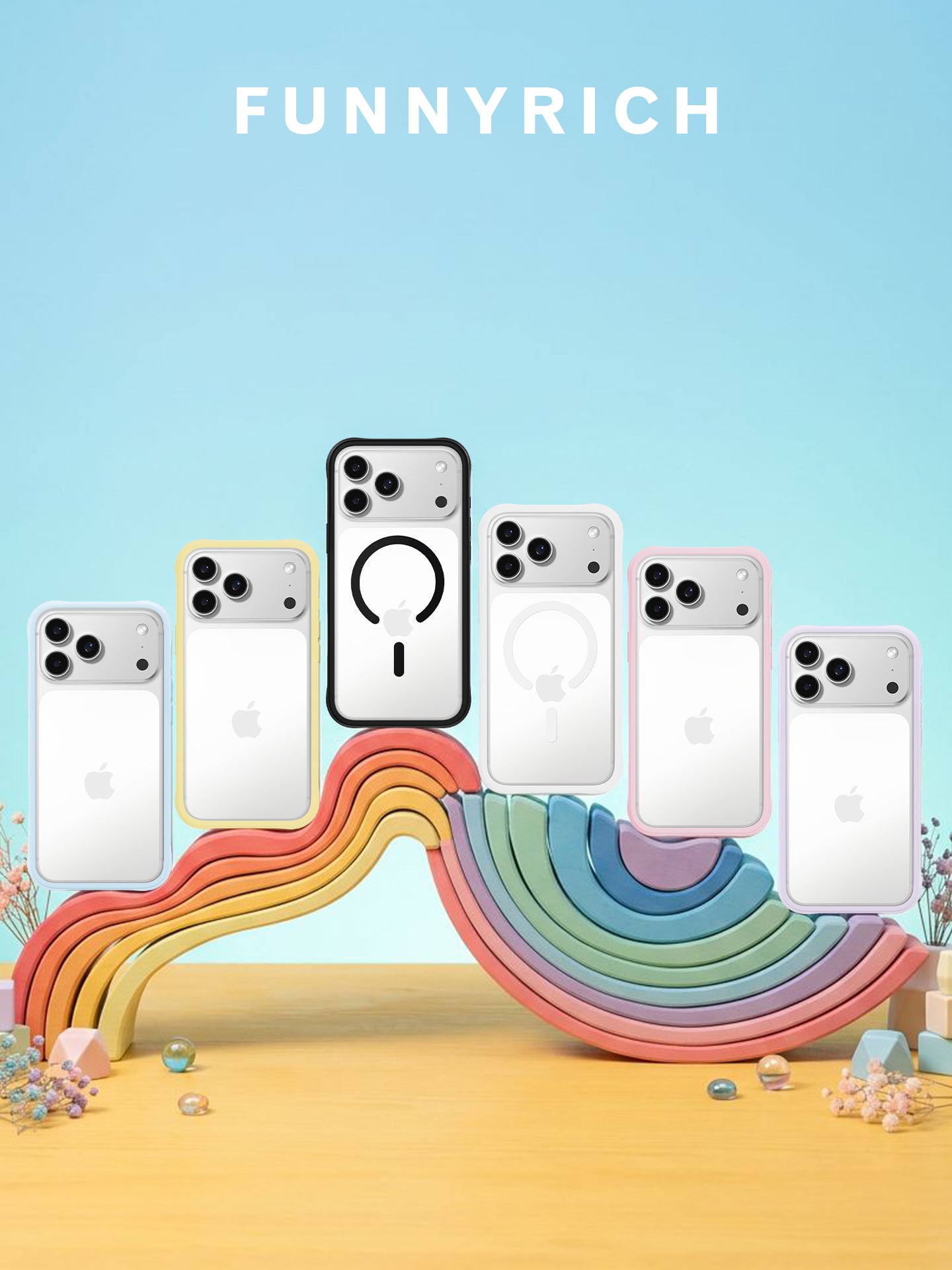 [Ju Jingyi və Chen Duling ilə eyni üslub] FUNNYRICH iPhone17ProMax mobil telefon qutusu üçün uyğun olan yeni maye silikon şəffaf əsas qabıq Apple 16 qoruyucu örtük hava maqnit stend 15