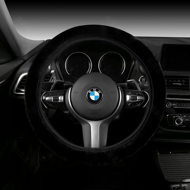 Luxury ear steering wheel cover, winter warmth and cold protection, popular online goddess car steering wheel cover, universal type.