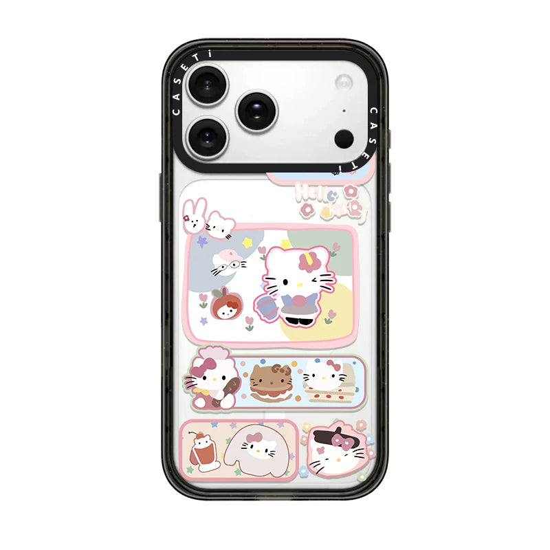 CASE Hello Kitty Hamburger Etiket Telefon Qutusu, iPhone 17 Pro Max Telefon Qutusu ilə Uyğundur 16/15/14 Plus, Trend Brend, Populyar Onlayn Məşhur Stil, Maqnit Əlavəsi