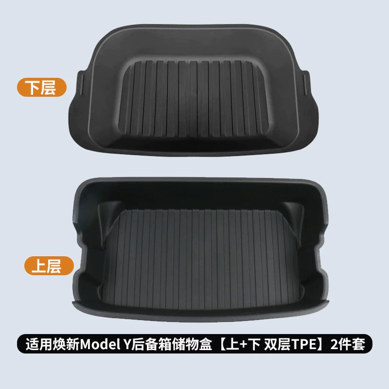 Suitable for the updated version of Tesla Model YL/3, including rear luggage storage box, front luggage organizer and tailgate modification.